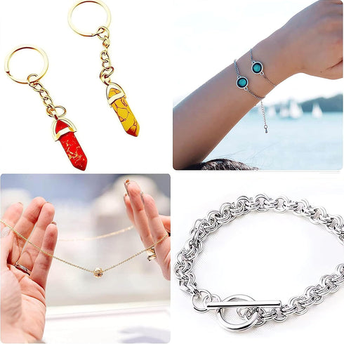YAKA 1600Pcs 6 Different Sizes Open Jump Rings,5mm 6mm 7mm 8mm 9mm 10mm Ring Jewelry Keychain for Jewelry Making Accessories,1Pcs Jump Ring Open/C...