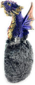 Ain’t It Nice Dragon Statue Rock Faux Geode Cavern Sparkling Medieval Collectible Fantasy Dragon Figurine Décor, Blue 3(L) X 1.5(W) X 4(H) inches...
