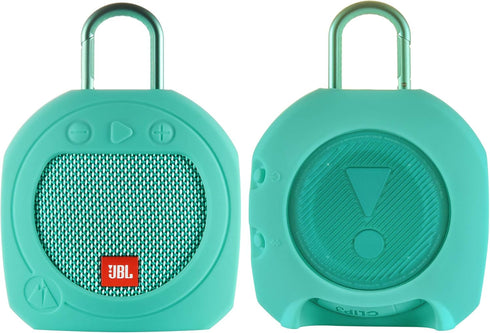 TXEsign Protective Silicone Stand Up Case for JBL Clip 3 Waterproof Portable Bluetooth Speaker (Teal)...