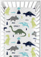 Fitted Crib Sheet for Blue and Green Modern Dinosaur Baby/Toddler Bedding Set Collection - Dinosaur Print...