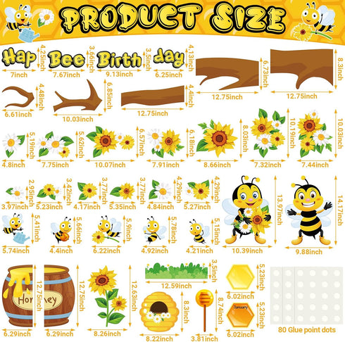 Bee Bulletin Board Set Decorations Summer Bee Sunflower Tree Honey Back to School Motivational Bulletin Board Cutouts for Sunflower Bee Theme Home...