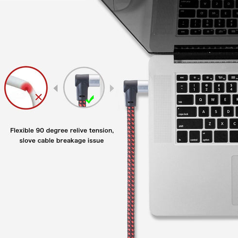 Male to Male Audio Cable 3Ft,90 Degree TRRS 3.5mm 4 Pole Nylon Braided Stereo Aux Cable/Auxiliary Cable/Aux Cord for Headphones, PS4,Phone, Tablet...