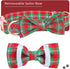 Dog Collar with Bow, Red Plaid Dog Collar Soft Durable Adjustable Cotton Red Green Tartan Puppy Collar for Small Medium Large Dog...