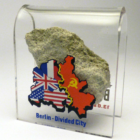 Original Piece of the Berlin Wall - Authentic Souvenir from the Real Wall in Germany Mounted in Acrylic Display (Small (2"X2"), Divided City)...