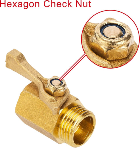 Garden Hose Shut Off Valve, Heavy Duty Brass Shut Off Valve for Garden Hose with 2 Rubber Washers, 3/4 Inch, 2 Pack...