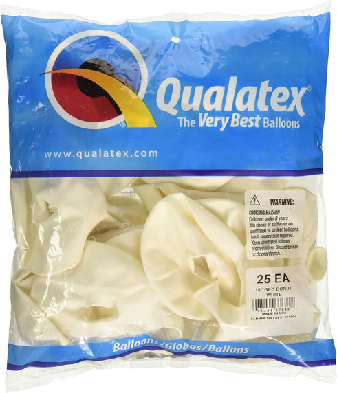 Mayflower Distributing Donut Latex Balloons, 16", White...