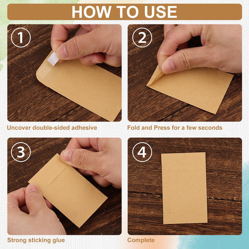 200pcs Seed Envelopes, Reusable Self Sealing Seed Storage Paper Bag Printed with Types Name Template Small Seed Packets for Seeds Saving & Collect...