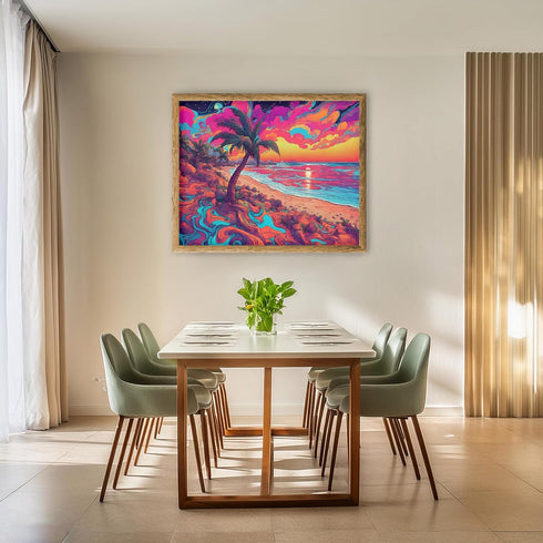 Posterizer 1 pcs- psychedelic funky hippie colorful landscap 9-Abstract & Modern Art-Fantasy & Fiction Art- Living Room Bedroom Decor- unframed wa...