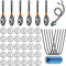 66 Pieces Empty Stone Holder Quartz Stone Necklace Cord Fish Netted Cord Adjustable Crystal Holder Spiral Bead Cages Pendants Black Waxed Necklace...