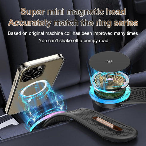 for Magsafe Car Mount Charger, 15W Wireless Magnetic Car Holder for iPhone 15 14 13 12 Pro Plus Max,Bendable Memory Titanium Alloy...