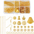 Pandahall 1 Box Jewelry Making Supplies Kits with Earring Hooks/Bead Caps/Eyepins/Jump Rings (Golden)...