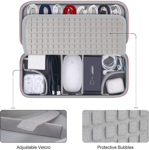 Hard Electronics Organizer, Universal Travel Cable Organizer, Large Electronic Accessories Storage Case Bag for Laptop Adapter, Cord, Charger, Plu...