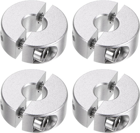 4pcs Double Split Shaft Collar for 8mm Shaft Set Screw Clamp-On Collars, 25mm OD, 10mm Width, for Stoppers, Position, Hold Timing Pulleys, Machine...