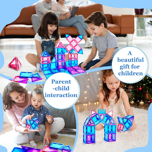 Magnetic Tiles Magnetic Building Blocks for Kids Ages 3+ Frozen Princess Castle Building Toddlers Toys for Christmas Birthday Gifts Toys for 3 4 5...