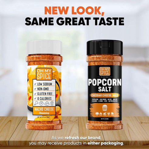 Popcorn Seasoning Cheddar Cheese Powder Mix - Gluten Free & Low Sodium Mild Nacho Cheese Powder Flavor Popcorn Flavoring Seasoning. Movie Theater ...
