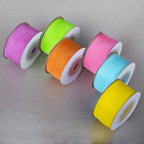 6 Spools Ribbon Sheer Chiffon Ribbon Gift Wrapping Ribbon Summer Ribbon Organza Ribbon for Crafts, 1 Inch Wide 60 Yards...