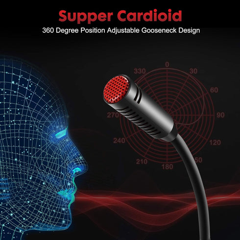 USB Computer Microphone, Plug&Play Cardioid Condenser PC Laptop Mic, On/Off and Mute Buttons with LED Indicator, Compatible with Windows/Mac, Idea...