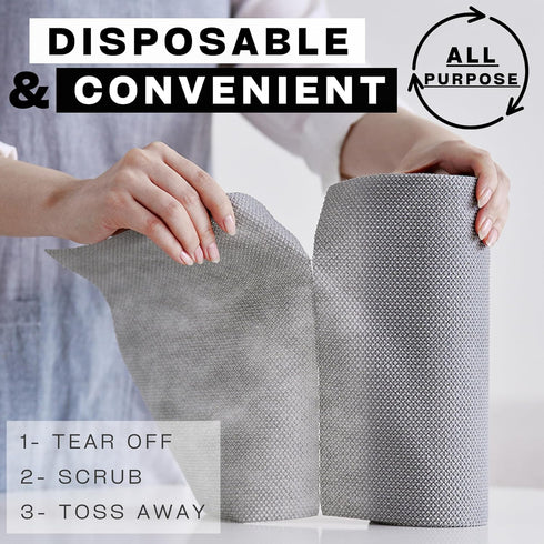 Disposable Dish Cloths for Kitchen, Disposable Sponges for Dishes, Scrubs, Dish Rags for Washing Dishes, Best Cleaning Pads for Kitchen, Office, C...