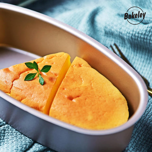 Ellipse Cheese Cake Pan, 8-Inch Non-Stick Oval Cake Bread and Meat Bakeware for Oven and Instant Pot Baking (Champagne Gold)...