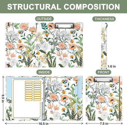 Mini 3 Ring Binder with clipboard, 1 inch Round Binder Organizer, 8.5" x 5.5" Cute Binders with 5 Dividers Tabs & Clear Sleeves, School Supplies, ...
