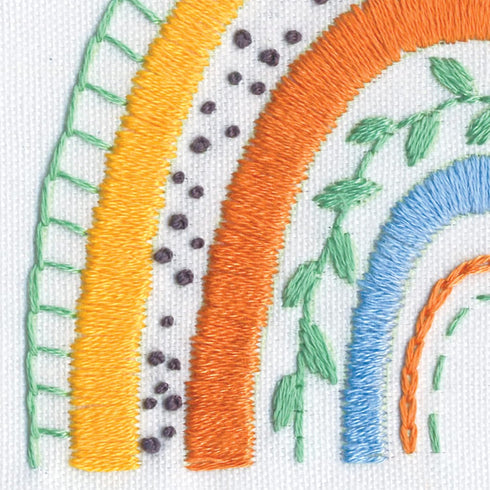 Dimensions 72-76917 Mod Rainbow Embroidery Needlepoint Kit for Beginners, 6" D, Multicolor, 5pcs......