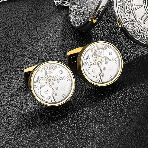 Watch Movement Cufflinks for Men with Gift Box....
