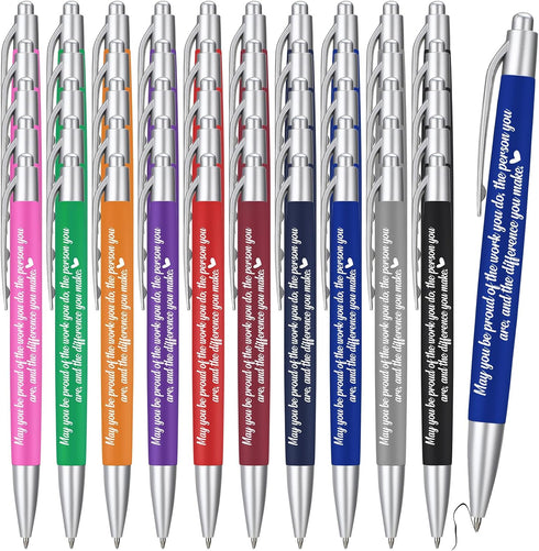 50 Pcs Inspirational Pen Bulk Motivational Ballpoint Pen Metal Black Ink Pen with Saying Encouraging Pen for Teacher Coworker Appreciation Gift Of...