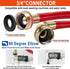 6 FT Washing Machine Hoses with 90 Degree Elbows Universial Rubber Washer Hose No-Lead Burst-proof Hot and Cold Water Supply Hoses for Washing Mac...