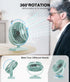 JZCreater Desk Fan, USB Desk Fan, 3 Speeds with Strong Airflow, 4.9 Inch Quiet Small Portable Table Fan, 360° Rotate Personal Cooling Fan For Bedr...
