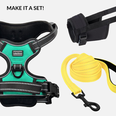 CollarDirect No Pull Reflective Dog Harness with Handle and Front Clip, Adjustible Soft Padded Vest for Small to Large Dogs Training and Walk (Siz...