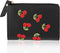 Women's Wallets, Short Cherry Embroidery Trend Ladies Small Wallets, Cute Small Wallets for Girls Leather Zipper Wallets (black)...