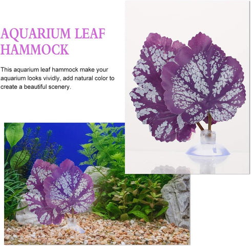 balacoo 2pcs Betta Fish Leaf Artificial Aquarium Plants Fake Plants Betta Bed Leaf Hammock for Betta Fish Resting Leaf Plastic Aquarium Plants Lea...