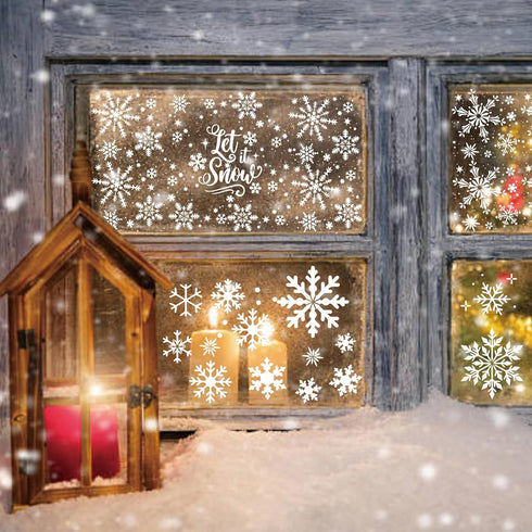 20 Pieces Christmas Snowflake Stencil Reusable Stencils Plastic Let it Snow Holiday Stencils for Window Glass DIY Crafts Wall Doormat Wood (20 Sno...