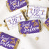 Purple and Gold Sweet 16 Birthday Party Mini Chocolate Candy Bar Wrappers - Sweet Sixteen Party Favor Stickers - 42 Stickers...