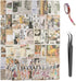 280Pcs Vintage Scrapbooking Supplies, Aesthetic Scrapbook Stickers Washi Paper Kit, Bullet Journaling Supplies Junk Stamping Ephemera Collage Stat...