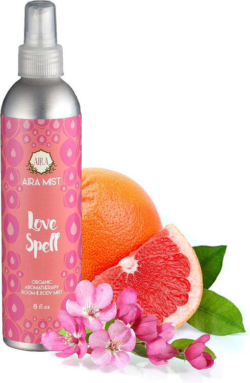 Aira Mist Love Spell Organic Room Spray - Essential Oil Spray with Therapeutic Essential Oils - Air Freshener - Living Room Spray & Bathroom Spray...