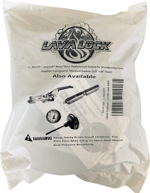 LavaLock Wood Stove Replacement Gasket for Woodburning Stoves - Graphite Impregnated Fiberglass Gaskets (5/8" x 84" Rope)...