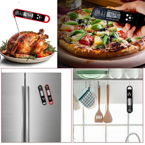 Meat Thermometer Instant Read for Grill and Cooking, Fast & Precise Digital Food Thermometer with Backlight, Magnet, Calibration, and Foldable Pro...