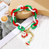 1/5Pcs Set Christmas Santa Claus Tree Chain Heishi Clay Adjustable Bracelet for Women Jewelry Gifts Xmas Party Light Weight Handmade Colorful Ploy...