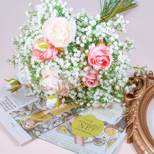 Babys Breath Artificial Flowers,12 Pcs Gypsophila Real Touch Flowers for Wedding Party Home Garden Decoration...