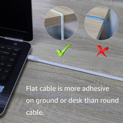 DEFACE Cat 8 Ethernet Cable 40 Ft Cat8 Internet Cable Flat Gigabit High Speed Shielded RJ45 LAN Cable for PS4, Xbox, Router, Modem, Gaming, White...