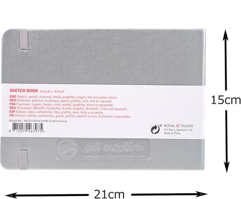 Talens Art Creation Sketchbook 80 Sheets, 21 cm x 15 cm, Shiny Silver...