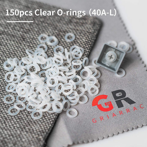 Griarrac Mechanical Keyboard O Ring Switch Dampener with Keycap Puller Remover Brush Accessory Bag, for Cherry MX Kailh Box Gateron 40A-L (150pcs)...