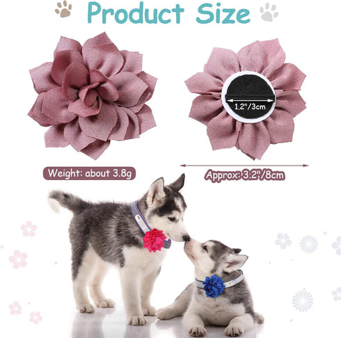 20 Pieces Dog Collar Flowers Multi Color Pet Flower Bow Ties Flower Collars for Dogs Grooming Cat Puppy Dog Flowers for Collars Dog Charms Collar ...