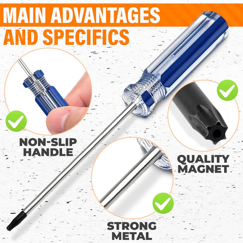 Torx T8 Screwdriver Head Magnet Ring - T8 Proof Screw Driver HDD PS3 Torx Security Screwdriver for Xbox 360 Wireless Controller and Wired Ps3 Cont...