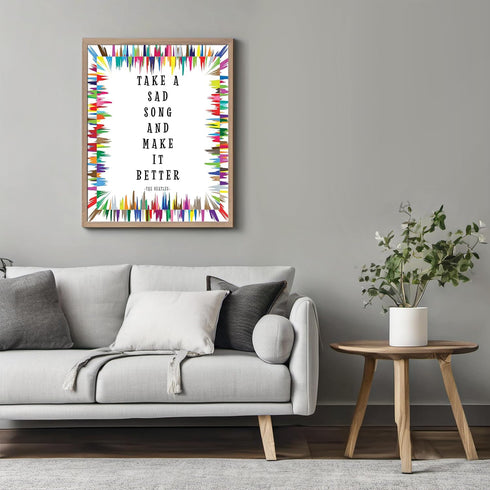 Posterizer 1 pcs-Hey Jude-Take a Bad Song, Make It Better-The Beatles-Musical Art Collection-Quotes-Gift for Music Fans- Decor for Gym, Studio- un...