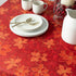 Benson Mills Poinsettia Scroll Printed Rectangle Fabric Table Cloth, Winter, Holiday and Christmas Tablecloth (60" X 104" Rectangular, Red)...