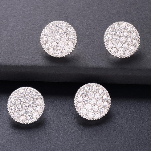 Jerler 10 Pcs Sliver Rhinestone Buttons Crystal Embellishments Sew on Clothing Buttons...