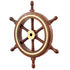 Nagina International 4" Small Rosewood Crafted Brass Ring Ship Wheel | Pirate's Adult Nautical Decor Steering Wheel | Maritime Nursery Decor...
