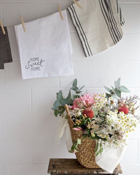 The Cotton & Canvas Co. Home Sweet Home Soft and Absorbent Kitchen Tea Towel, Flour Sack Towel and Dish Cloth...
